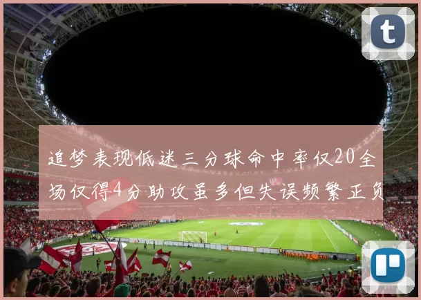 追梦表现低迷三分球命中率仅20全场仅得4分助攻虽多但失误频繁正负值惨淡